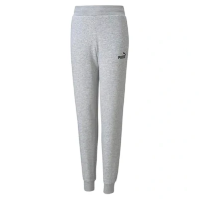 Image of Puma Childrens Unisex Essentials Youth Sweatpants Grey Cotton Size 13 14Y