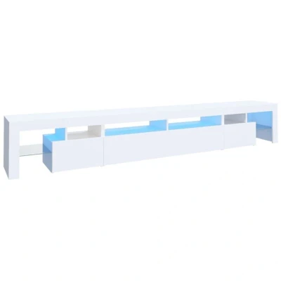 Image of vidaXL TV Cabinet with LED Lights White 260x36.5x40 cm
