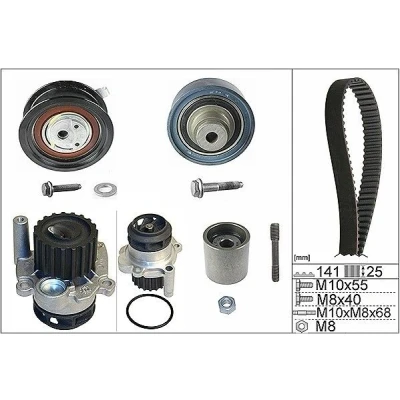 Image of 036109244K, 038109119M, 038109119R, 038109243, 038109243D water pump + Timing Belt Kit INA 530 0361 32 with 25mm
