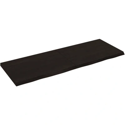 Image of vidaXL Bathroom Countertop Dark Brown 140x50x(2 4) cm Treated Solid Wood