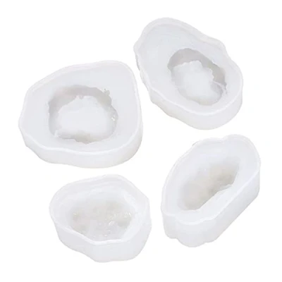 Image of Yushu DIY Natural Stone Resin Mold Crystal Quartz Rock Cluster Geode Druzy Gem Pendant Silicone Jewelry Making Tool Casting Mould Craft