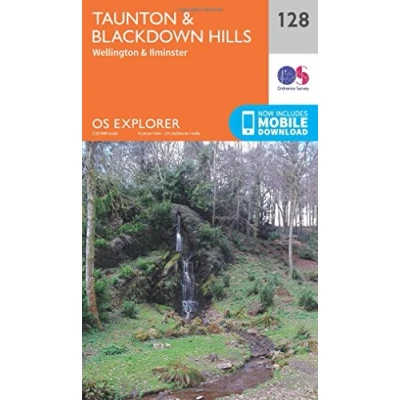Image of Explorer 128 Taunton &amp; Blackdown Hills Map With Digital Version