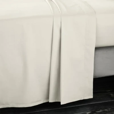 Image of Bianca 400 Thread Count Cotton Sateen Double Flat Sheet Oyster