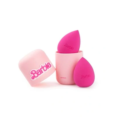 Image of Barbie Womens Makeup Sponge Set Ladies Beauty Sponges of 2 with Logo Storage Cases in Pink Face Blenders Boxes Cartoon Doll Movie TV Series Merchandise Gift