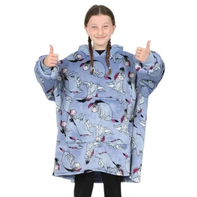 Image of Disney Eeyore Girls Blue Hoodie, Oversized Fleece Blanket Hoody