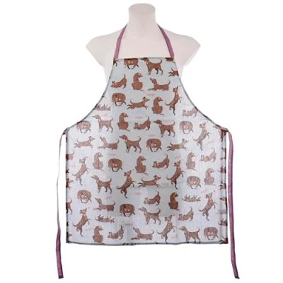 Image of Puckator Poly Cotton Apron Catch Patch Dog Design Chef Aprons For Cooking Men Secondary School Baking Bakers Gifts Kits Adults Unifrom Clothes Gift Set Catering Equipment