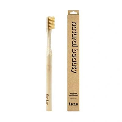Image of f.e.t.e Natural Beauty Bamboo Toothbrush Biodegradable &amp; Compostable Handle Recyclable Medium Bristles Sustainable Vegan