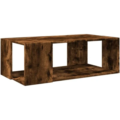 Image of vidaXL Coffee Table Smoked Oak 89.5x48x30 cm Engineered Wood