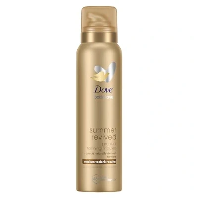 Image of Dove Summer Revived Medium to Dark gradual Tanning Mousse for a tan and natural bronze glow fast absorbing self all skin types 150 ml