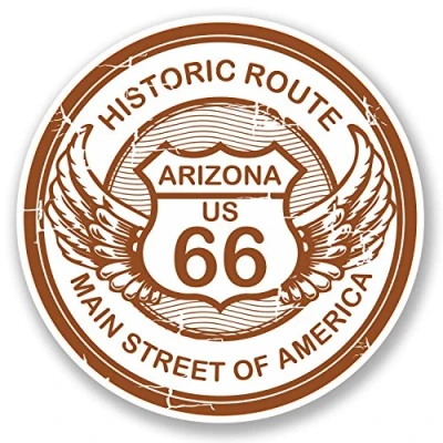 Image of 2 x 10cm Arizona Route 66 Vinyl Sticker Travel Luggage Tag America USA Fun #5742 (10cm 10cm)