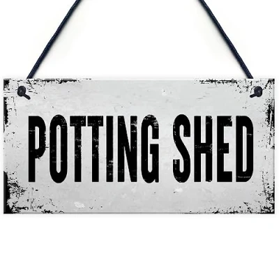 Image of Red Ocean Novelty Potting Shed Sign For Garden Greenhouse Home Decor Gift Gardener Men Women