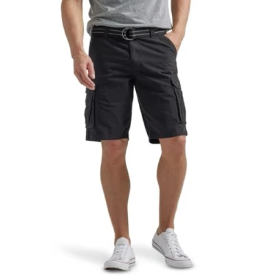 Image of Lee Men&#039;s Dungarees Belted Wyoming Cargo Short, Black, 34
