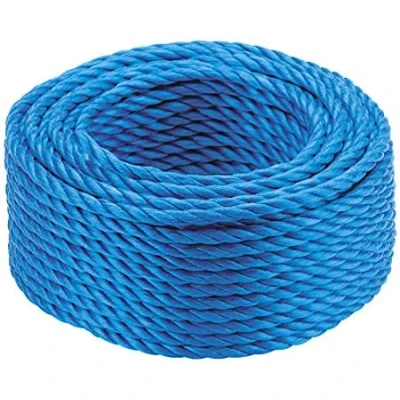 Image of EGS Blue Nylon Rope Polypropylene Construction Boating 4mm x 200m Braided Cord
