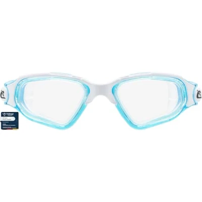 Image of CRESSI Clear Eyes Goggles White/Aquamarine Unisex Pure Silicone Swimming with Molecular Anti Fog Lens Treatment, White/Acquamarine Lens, One Size