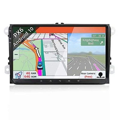 Image of JOYX PX6 Android 10 Double Din Car Stereo Compatible for VW Golf/Skoda/Seat/Polo Head Unit 4G+64G Free Camera Canbus 9 Inch Support 4K Video HDMI AHD 4G BT4.0 WIFI DAB SWC Google