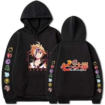Image of westtrend Anime The Seven Deadly Sins Hoodies Dragons Sin of Wrath Meliodas Cosplay Sweatshirts Friends Loose Pullover for Men Women