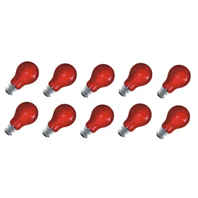 Image of FindASpare Fireglow Light Bulbs 60W BC/B22 Red Glow GLS Incandescent Lamps Pack of 10