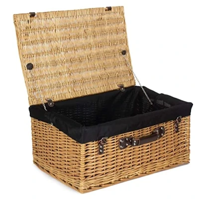 Image of Red Hamper EH044B Black Lining 60cm Buff Wicker Basket