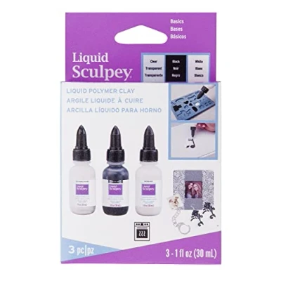 Image of Polyform Sculpey Liquid Basics 3/Pkg Clear, Black, White