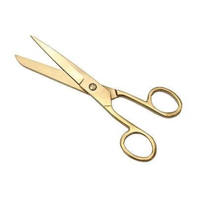 Image of 7 Inch Gold Craft Shears Knife Edge Tailor Scissors Heavy Duty Stainless Steel Professional Fabric Dressmaker for Cutting Fabric, Cloth, Leather, Canvas, Denim (Gold)