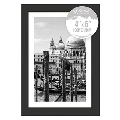 Image of Black Nouveau Simple Design Styrene Photo Frame 4x6&quot;