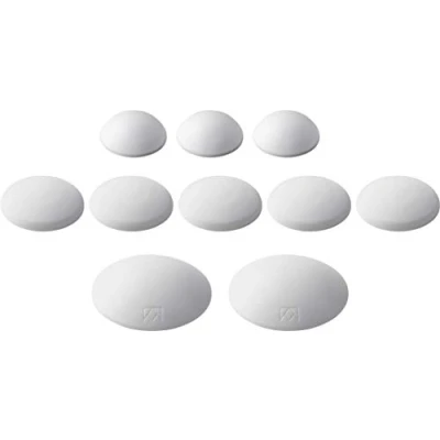 Image of Metafranc 431836 Door Buffer Set 10 Pieces Diameter 30 mm + 40 60 Self Adhesive White Reliable Wall Protection for Gently Opening Doors and Windows/Wall Buffers/Stop Damper