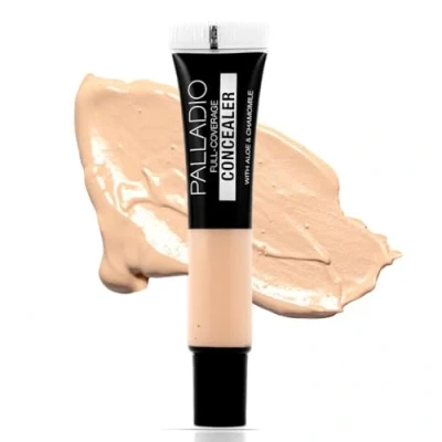 Image of Palladio Full Coverage Concealer, Under Eyes Disguise, Creamy Face and Eye Evens Skin Tone, Conceals Blemishes, Dark Circles Fine Lines, Use with Concealer Brush, Custard