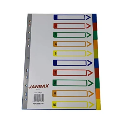 Image of A4 10 Part Polypropylene Dividers with Index Cover
