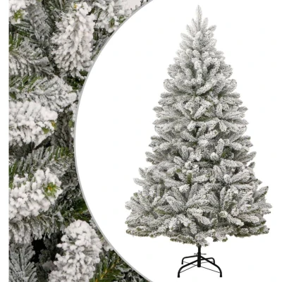 Image of vidaXL Artificial Hinged Christmas Tree with Flocked Snow 300 cm