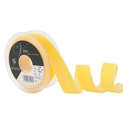 Image of Berisfords Velvet Ribbon, Yellow, 10.2 x 3 cm