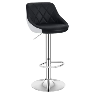 Image of WOLTU Bar Stool Faux Leather Kitchen Barstool Black+White Seat Adjust 60 82cm