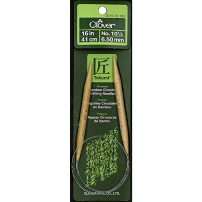 Image of Clover Takumi Bamboo Circular Knitting Needles 16 inch Size 10.5/6.5mm, Other, Multicoloured, 2.5 x 9.62 19.95 cm