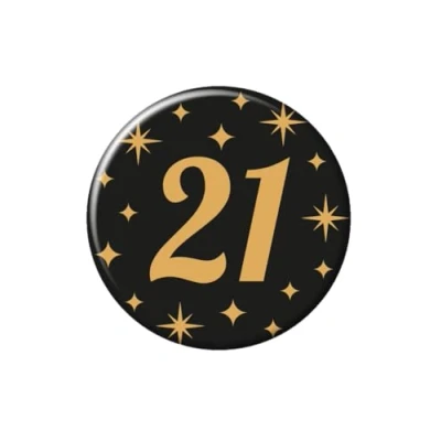 Image of PD Party 7032303 Classy Badge, Gold/Black, 5.5cm