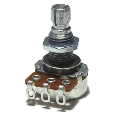 Image of A250K log guitar potentiometer 16mm diameter 18mm shaft tone volume
