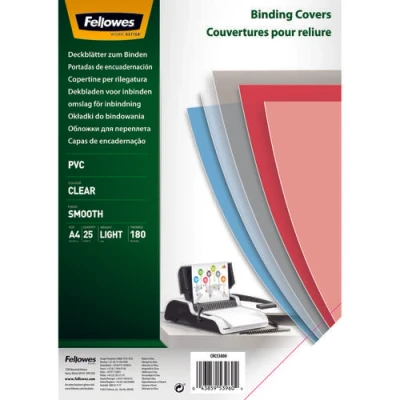 Image of Fellowes PVC Cover A4 180 micron Clear