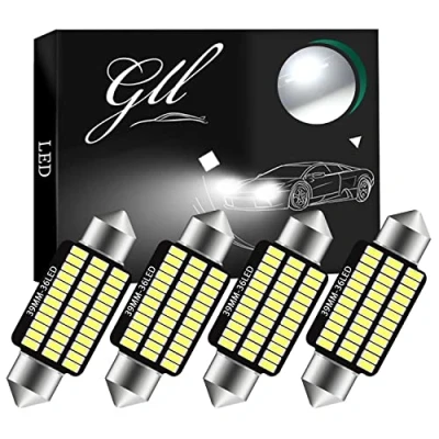 Image of Grandview 4pcs 39MM C5W Canbus White Festoon Interior LED Bulbs with 36 3014 SMD Chips 6411 6413 6418 for Car Dome Map Door Courtesy License Plate Lights