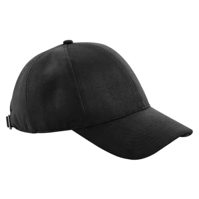 Image of Beechfield Unisex Adult Faux Suede 6 Panel Cap (One Size) (Black)
