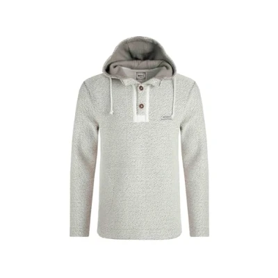 Image of Weird Fish Bakersfield Button Neck Eco Macaroni Hoodie Ecru Size 5XL