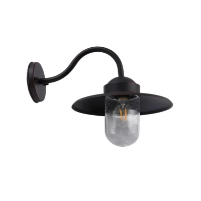 Image of Lindby outdoor wall light Bilma, rust coloured, aluminium, glass, 29 cm