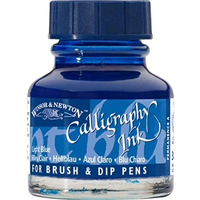 Image of Winsor &amp; Newton Calligraphy Ink Bottle, 30 ml Light Blue , 1111350