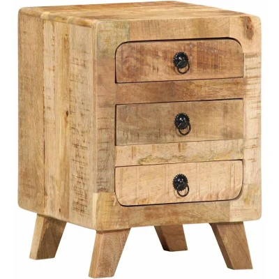 Image of vidaXL Bedside Cabinet 37x32x50 cm Solid Wood Rough Mango