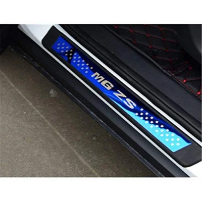 Image of 4pcs Car Door Sill Protector,For MG ZS Scuff Guard Cover Pedal,Stainless Steel Sticker Trim Non Slip Anti Scratch Accessories