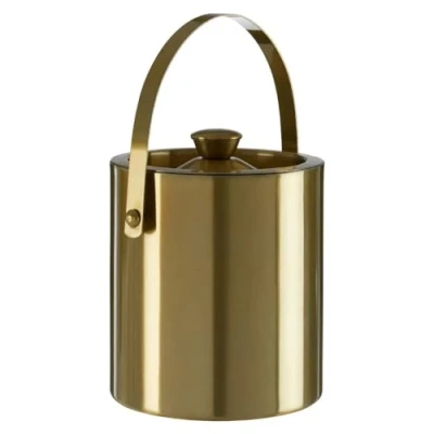 Image of Acense Ice Bucket with Tongs, 2L Stainless Steel Cube &amp; Lid, Home Bar Accessory for Beer, Wine Champagne, Double Walled Cooler Parties BBQ&#039;s (Mixology)