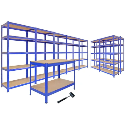 Image of MonsterShop Garage Racking Junk Eater Bundle Boltless 5 Tier Shelves