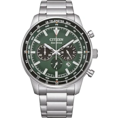 Image of Citizen Men Chronograph Eco Drive Watch with Stainless Steel Strap CA4500 91X