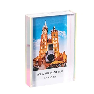 Image of Grarry Instax Mini Photo Frames 2x3 inch, 1 Pack Acrylic Picture Frames, Cute Polaroid Frame, Desktop &amp; Tabletop Set, Instant for Fujifilm Film