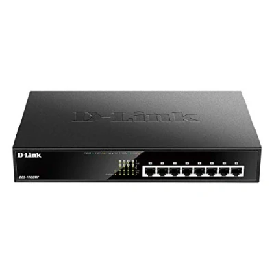 Image of D Link DGS 1008MP 8 Port Gigabit Unmanaged Metal Desktop Switch with PoE+ Up to 30 W per 125 PoE Budget, black