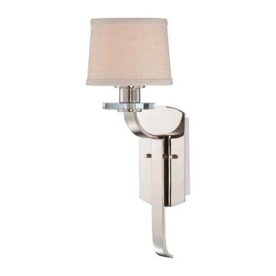 Image of Sutton Place 1 Light Indoor Candle Wall Imperial Silver with Shade, E27