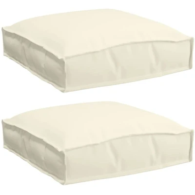 Image of vidaXL Pallet Cushions for Seat 2 pcs Cream 40x40x8 cm Oxford Fabric