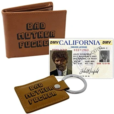 Image of Close Up Pulp Fiction Bad Mother Fucker Set Börse &amp; Anhänger Schein